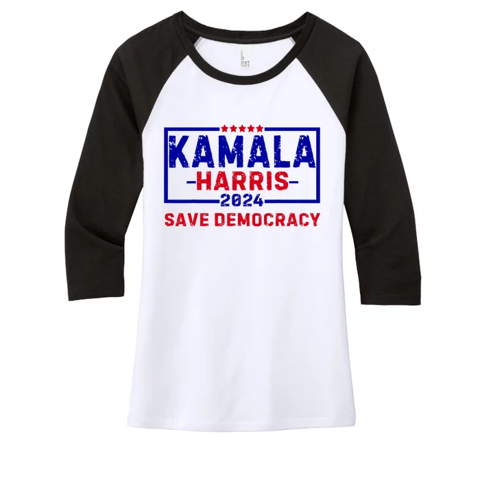 Kamala Harris 47th Harris 2024 Us Flag Democratic President Women's Tri-Blend 3/4-Sleeve Raglan Shirt