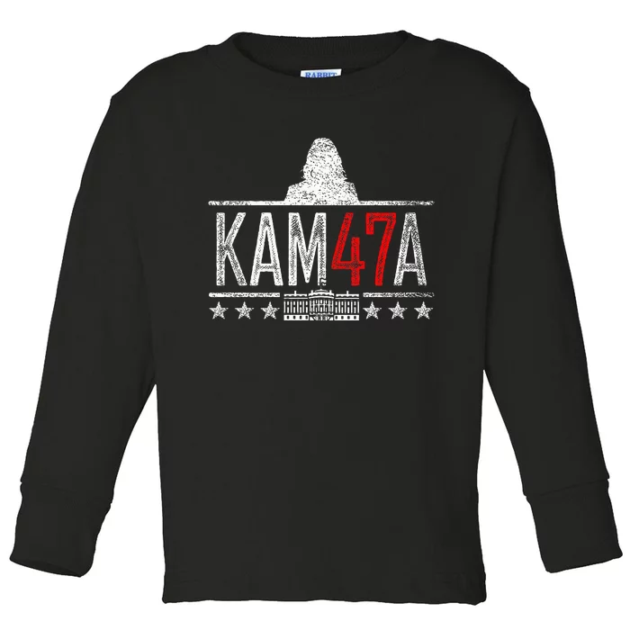 Kamala Harris 47 Madam President 2024 Political Election Toddler Long Sleeve Shirt