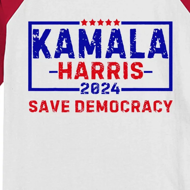 Kamala Harris 47th Harris 2024 Us Flag Democratic President Kids Colorblock Raglan Jersey