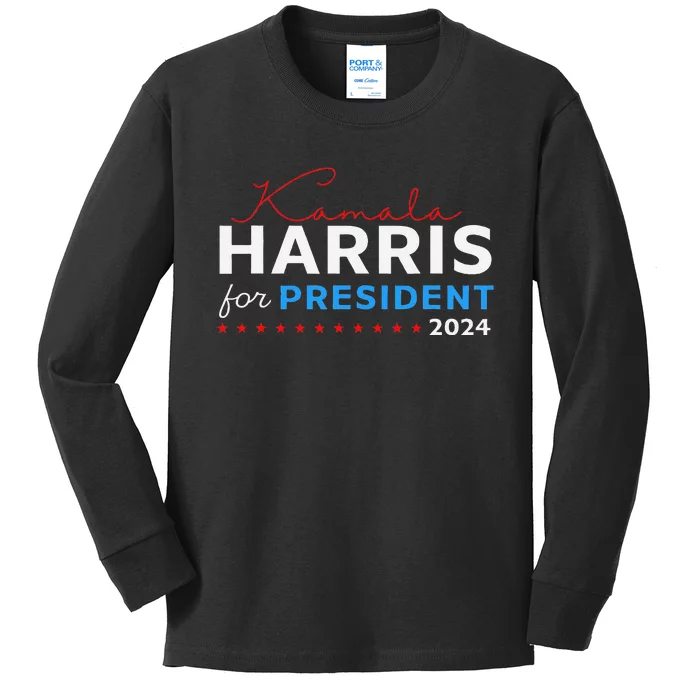 Kamala Harris 47th President Of The United States Of America Kids Long Sleeve Shirt