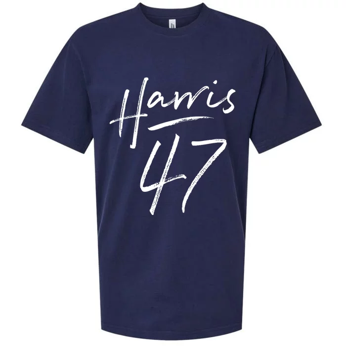 Kamala Harris 47 Feminine Script For Women Girl Harris 2024 Sueded Cloud Jersey T-Shirt