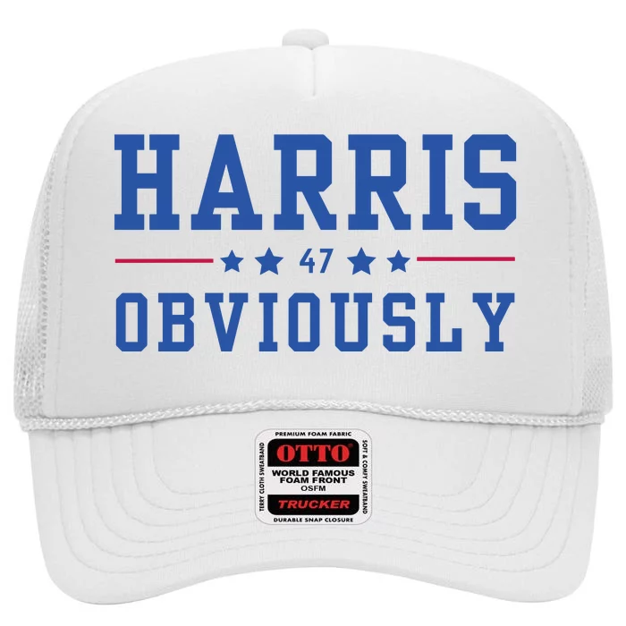 Kamala Harris 47 Obviously High Crown Mesh Trucker Hat