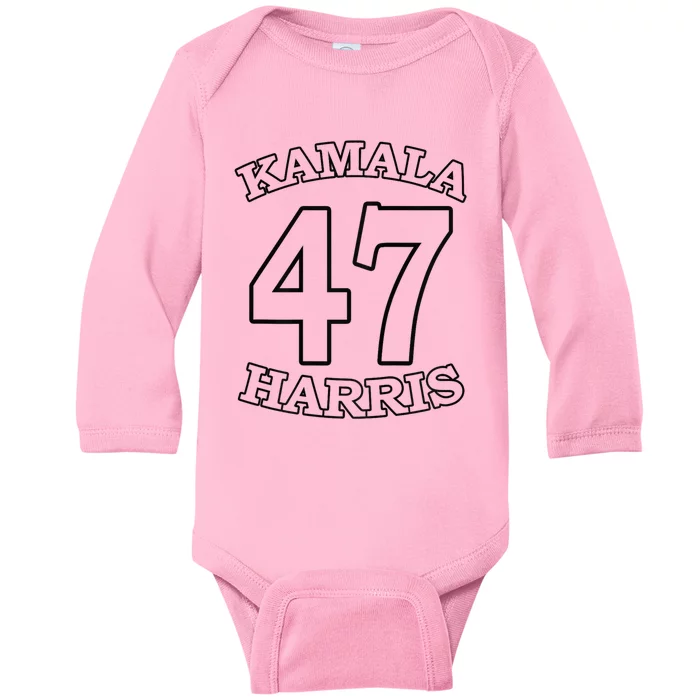 Kamala Harris 47 President Political Election Vote Election Baby Long Sleeve Bodysuit