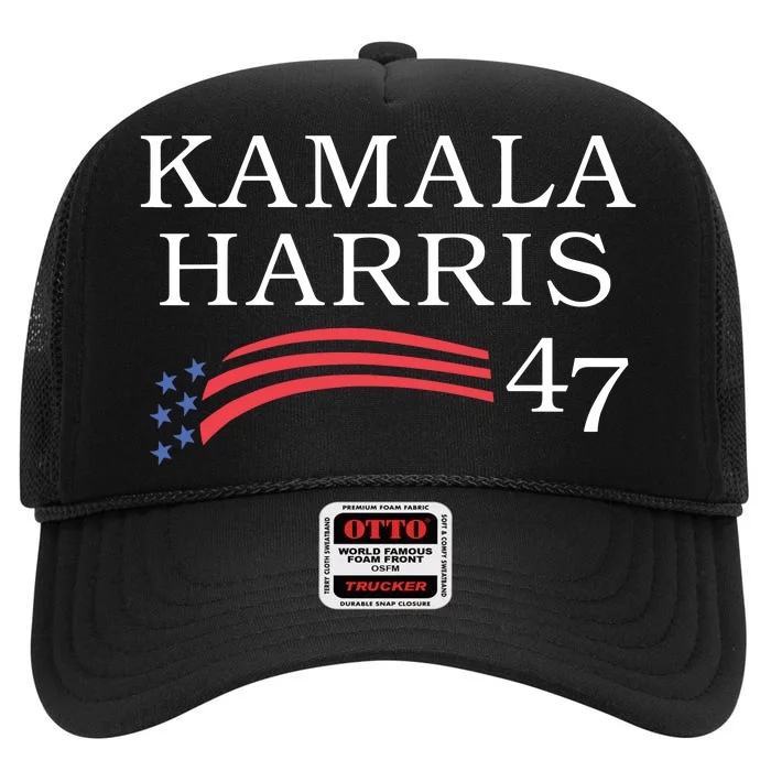 Kamala Harris 47 President Vice President Harris High Crown Mesh Trucker Hat