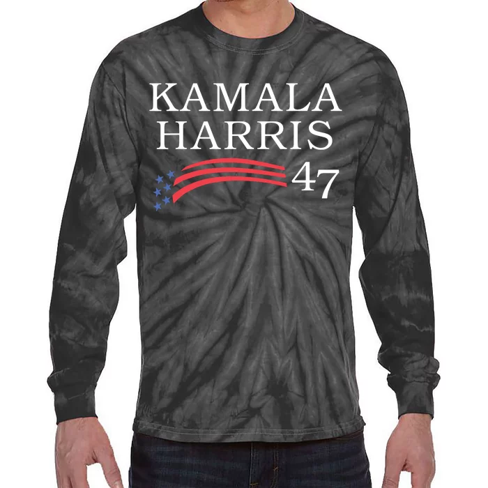 Kamala Harris 47 President Vice President Harris Tie-Dye Long Sleeve Shirt