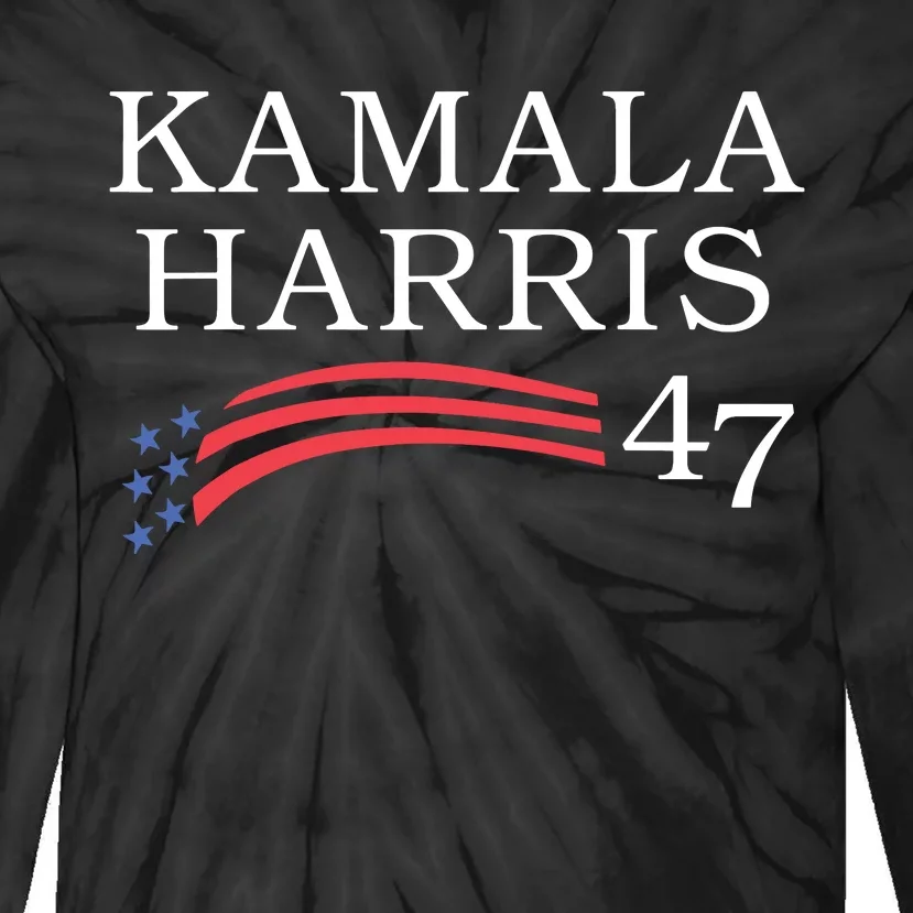 Kamala Harris 47 President Vice President Harris Tie-Dye Long Sleeve Shirt