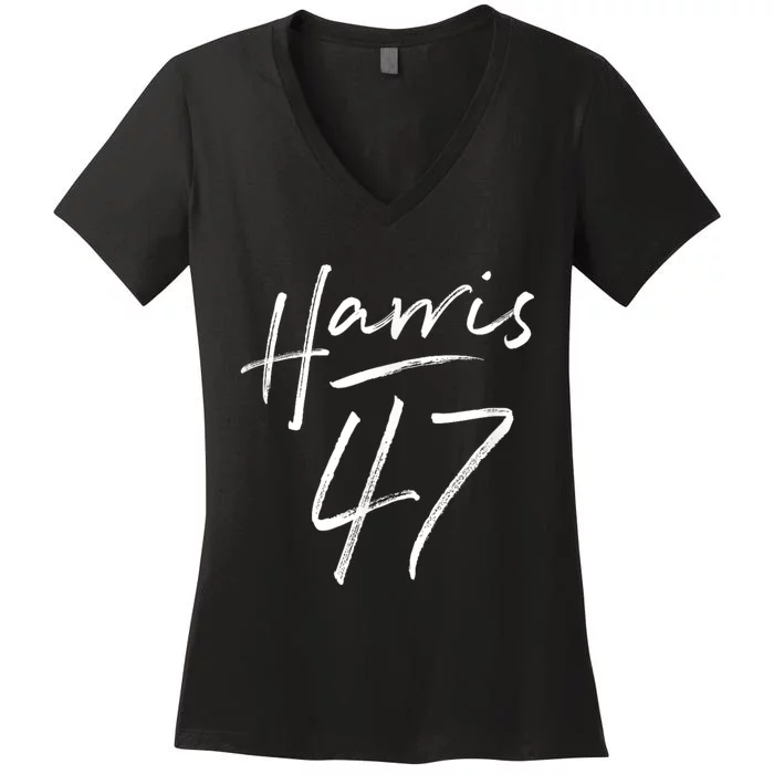 Kamala Harris 47 President Political Election Vote Election Women's V-Neck T-Shirt