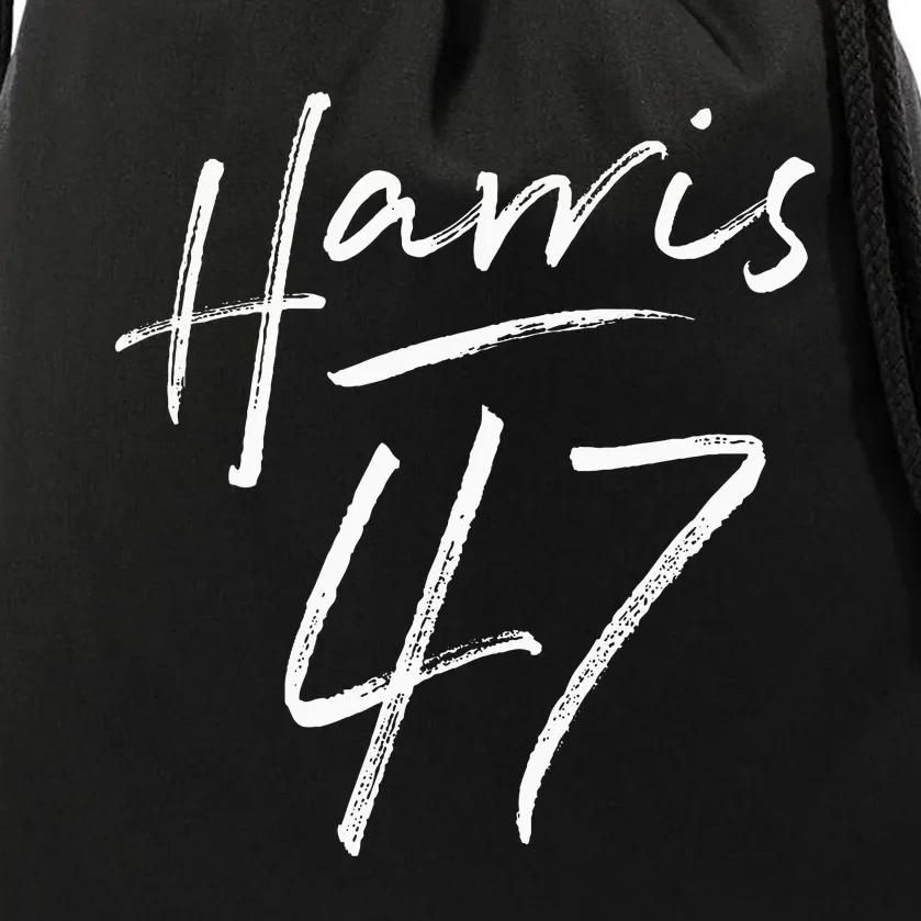 Kamala Harris 47 Feminine Script Harris 2024 Drawstring Bag