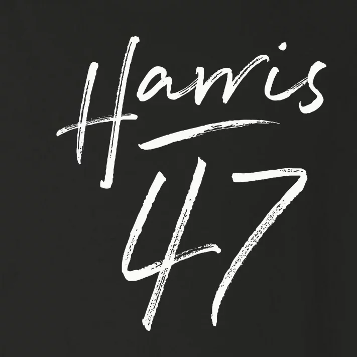 Kamala Harris 47 Feminine Script Harris 2024 Toddler Long Sleeve Shirt