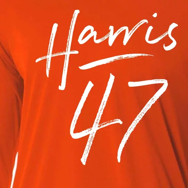 Kamala Harris 47 Feminine Script Cooling Performance Long Sleeve Crew