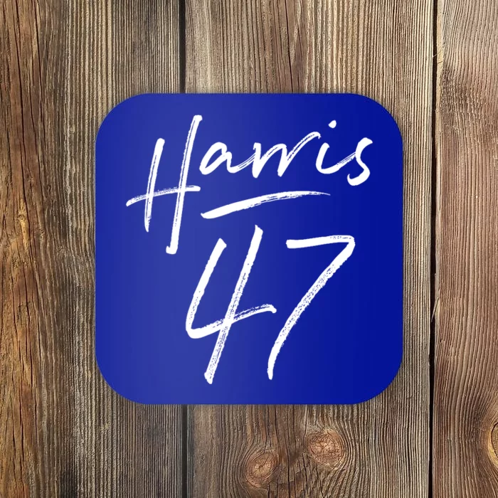 Kamala Harris 47 Feminine Script Coaster