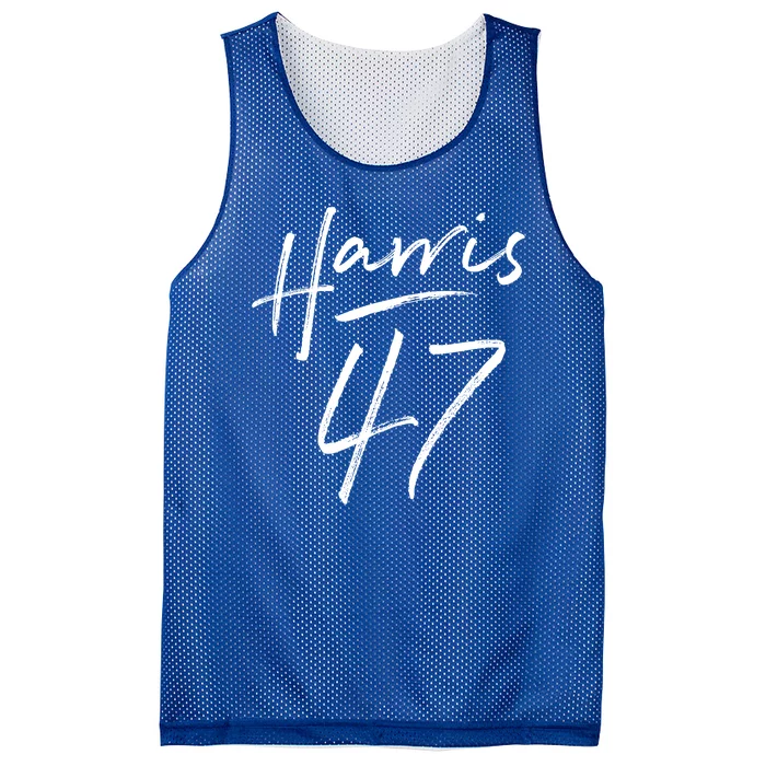 Kamala Harris 47 Feminine Script Mesh Reversible Basketball Jersey Tank