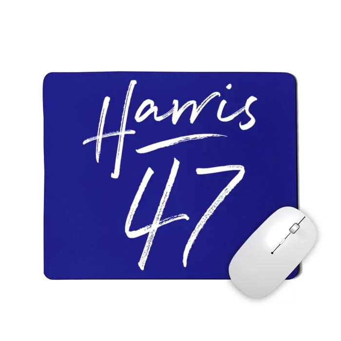 Kamala Harris 47 Feminine Script Mousepad