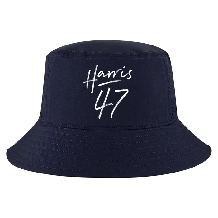 Kamala Harris 47 Feminine Script Cool Comfort Performance Bucket Hat