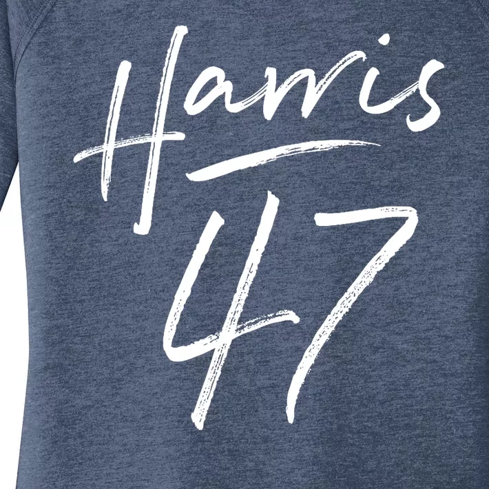 Kamala Harris 47 Feminine Script Women's Perfect Tri Tunic Long Sleeve Shirt