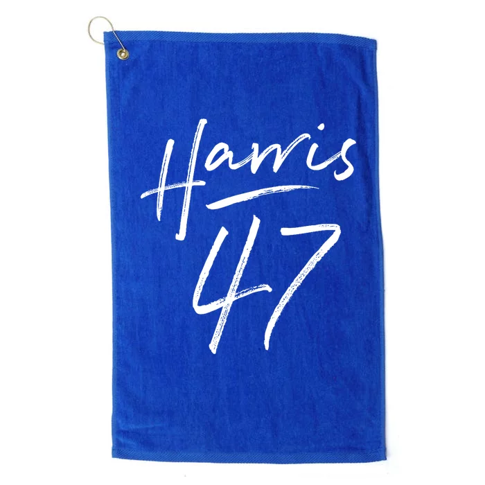 Kamala Harris 47 Feminine Script Platinum Collection Golf Towel