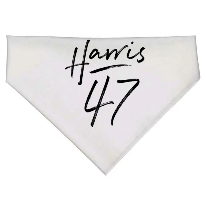 Kamala Harris 47 Feminine Script USA-Made Doggie Bandana