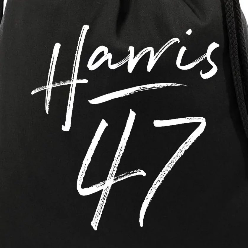 Kamala Harris 47 Feminine Script Harris 2024 Drawstring Bag