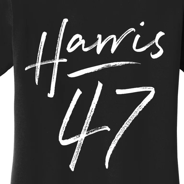 Kamala Harris 47 Feminine Script Harris 2024 Women's T-Shirt