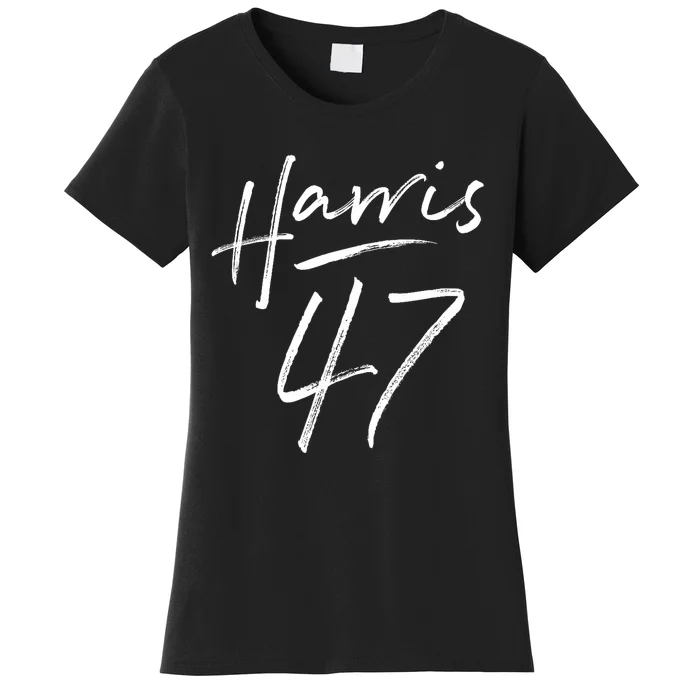 Kamala Harris 47 Feminine Script Harris 2024 Women's T-Shirt