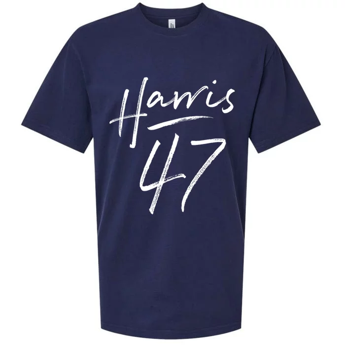 Kamala Harris 47 Feminine Script Harris 2024 Sueded Cloud Jersey T-Shirt