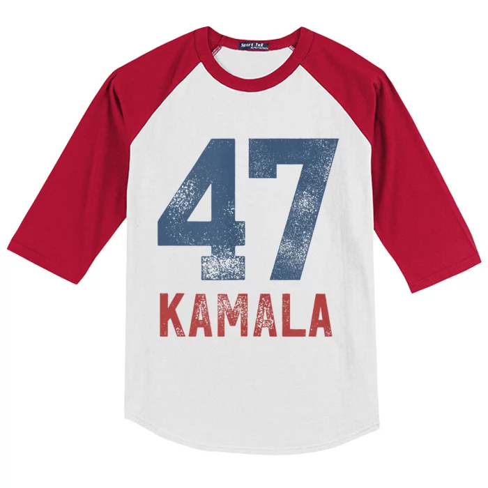 Kamala Harris 47 President Kamala 47 Kids Colorblock Raglan Jersey