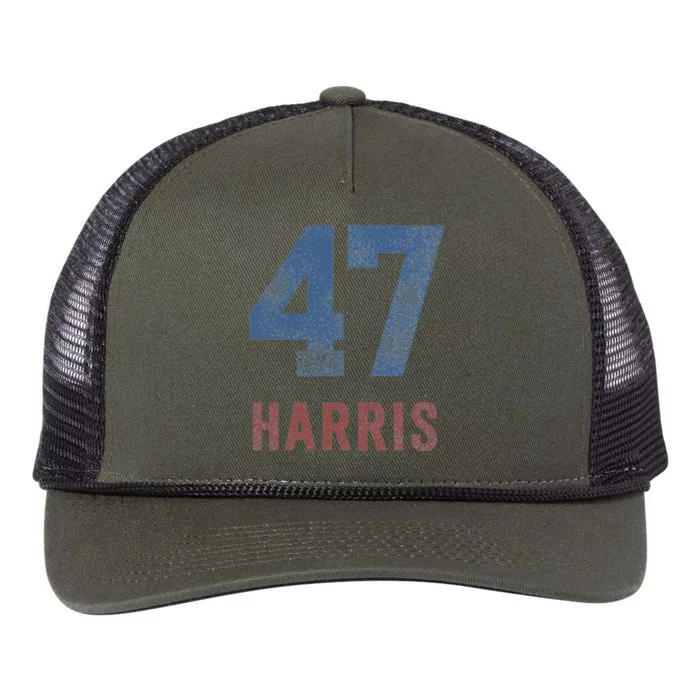 Kamala Harris 47 First Woman President Retro Rope Trucker Hat Cap