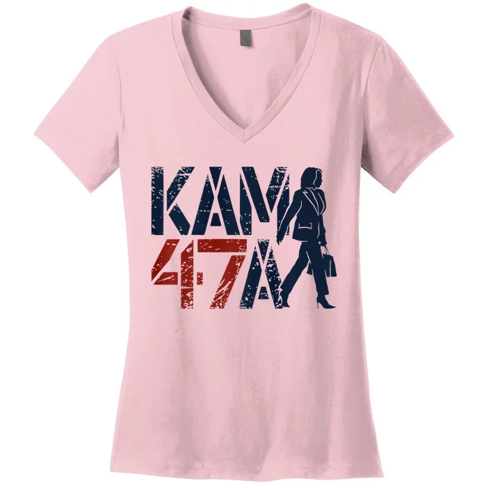 Kamala Harris 47 Madam President 2024 Women's V-Neck T-Shirt