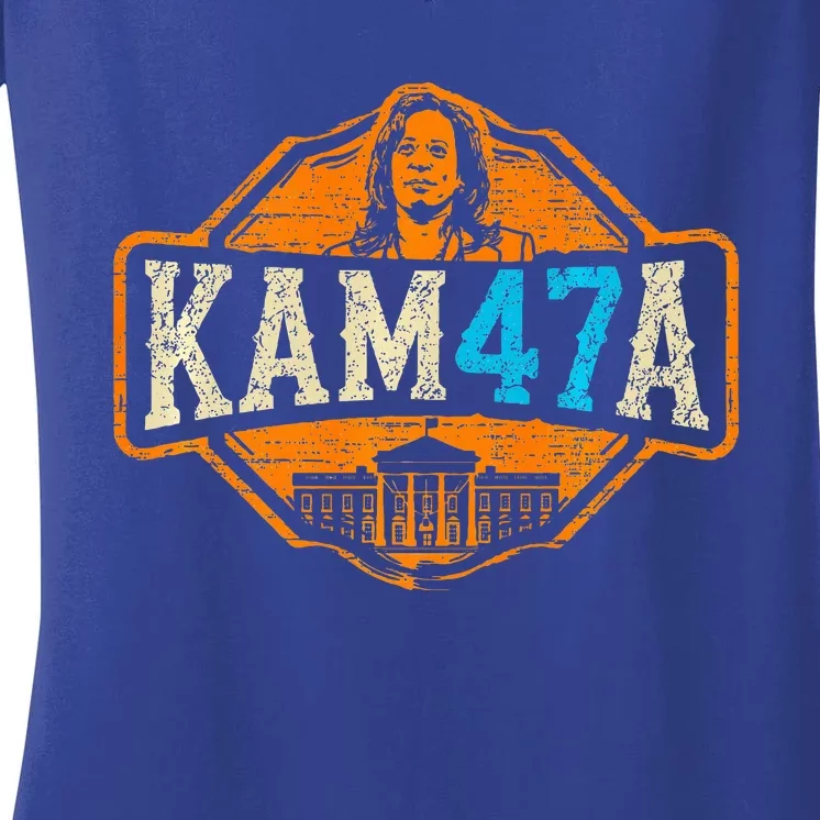 Kamala Harris 47 Madam President 2024 Women's V-Neck T-Shirt