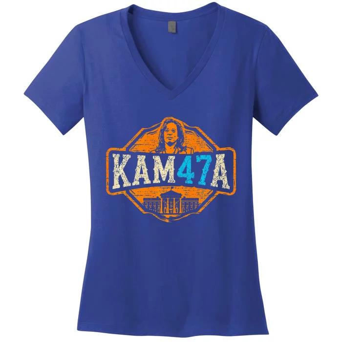 Kamala Harris 47 Madam President 2024 Women's V-Neck T-Shirt