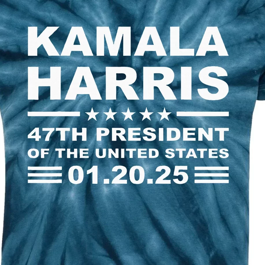 Kamala Harris 47th President 2025 Inauguration Usa Patriotic Kids Tie-Dye T-Shirt