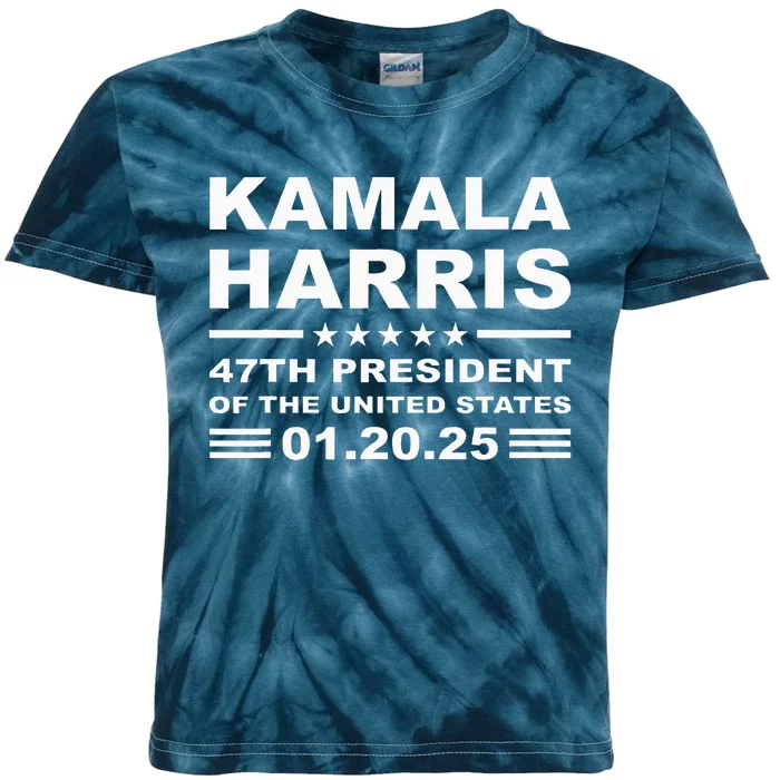 Kamala Harris 47th President 2025 Inauguration Usa Patriotic Kids Tie-Dye T-Shirt