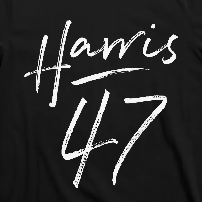 Kamala Harris 47 Feminine Script Harris 2024 T-Shirt