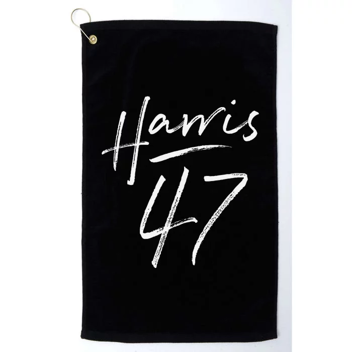 Kamala Harris 47 Feminine Script Harris 2024 Platinum Collection Golf Towel