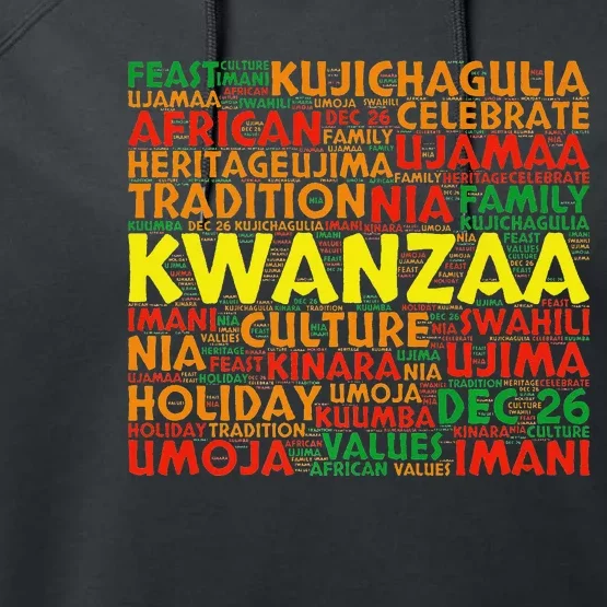 Kwanzaa Holiday 7 Principles Celebrate Tradition Performance Fleece Hoodie