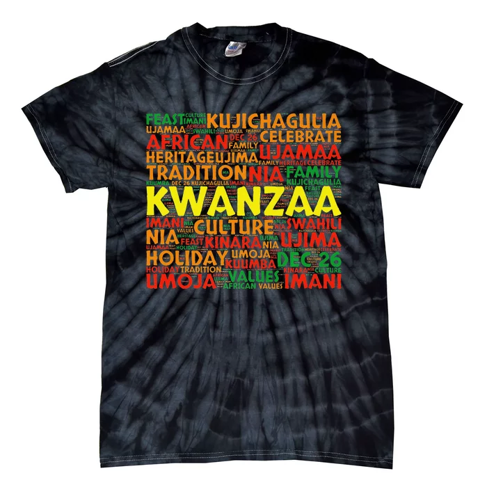 Kwanzaa Holiday 7 Principles Celebrate Tradition Tie-Dye T-Shirt