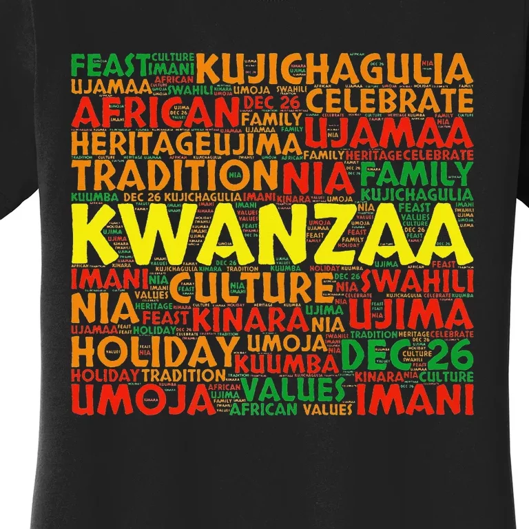 Kwanzaa Holiday 7 Principles Celebrate Tradition Women's T-Shirt