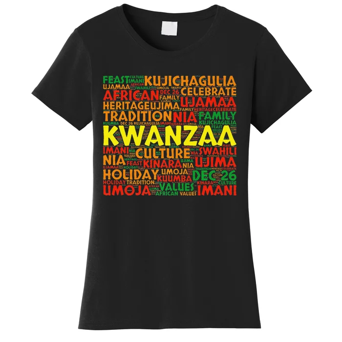 Kwanzaa Holiday 7 Principles Celebrate Tradition Women's T-Shirt