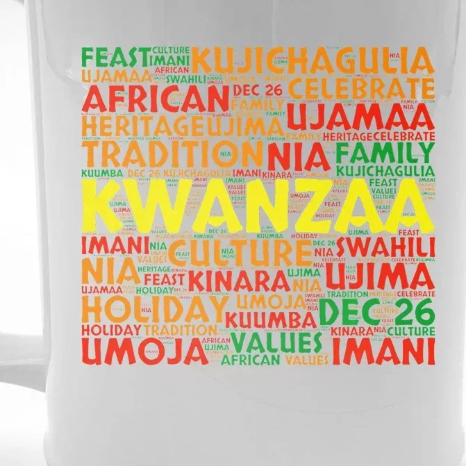 Kwanzaa Holiday 7 Principles Celebrate Tradition Front & Back Beer Stein