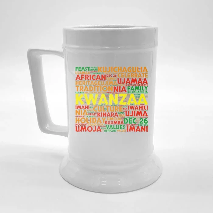 Kwanzaa Holiday 7 Principles Celebrate Tradition Front & Back Beer Stein