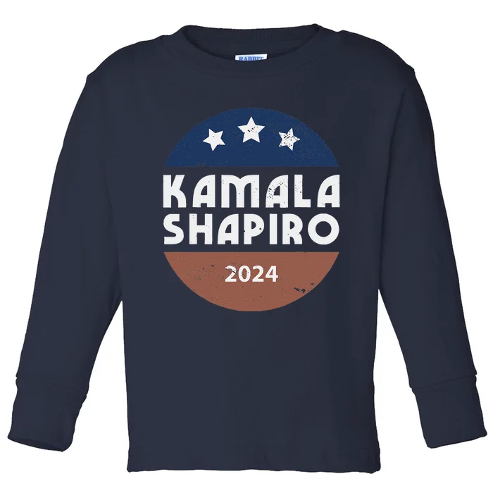 Kamala Harris And Josh Shapiro 2024 For President Campaign Toddler Long Sleeve Shirt