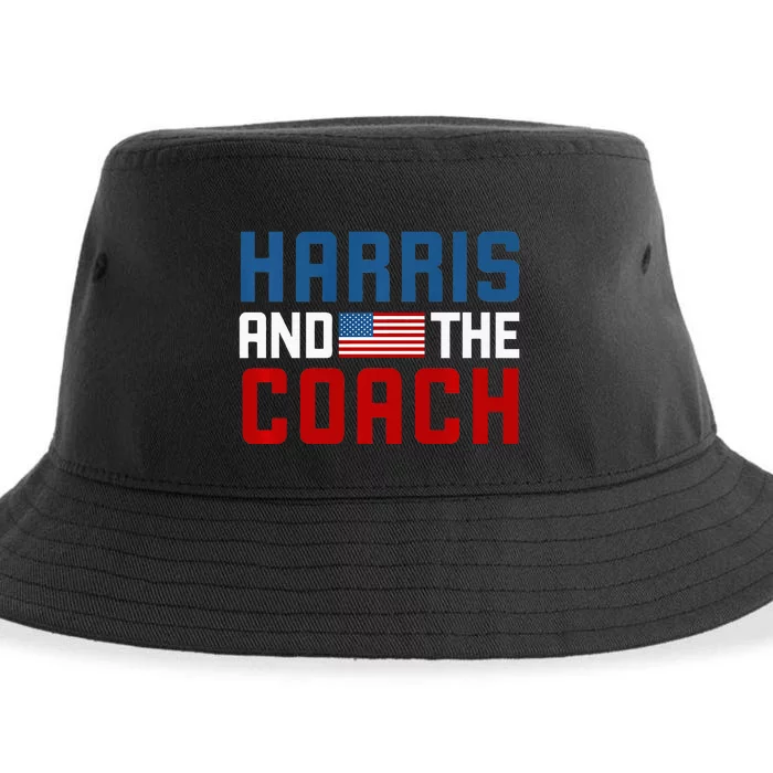 Kamala Harris And The Coach Premium Sustainable Bucket Hat