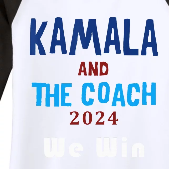 Kamala Harris And Tim Walz The Coach LetS Win Women's Tri-Blend 3/4-Sleeve Raglan Shirt