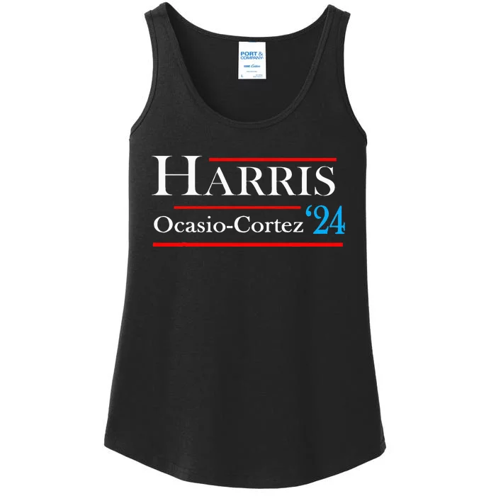 Kamala Harris Alexandria Ocasiocortez 2024 President Vote Ladies Essential Tank