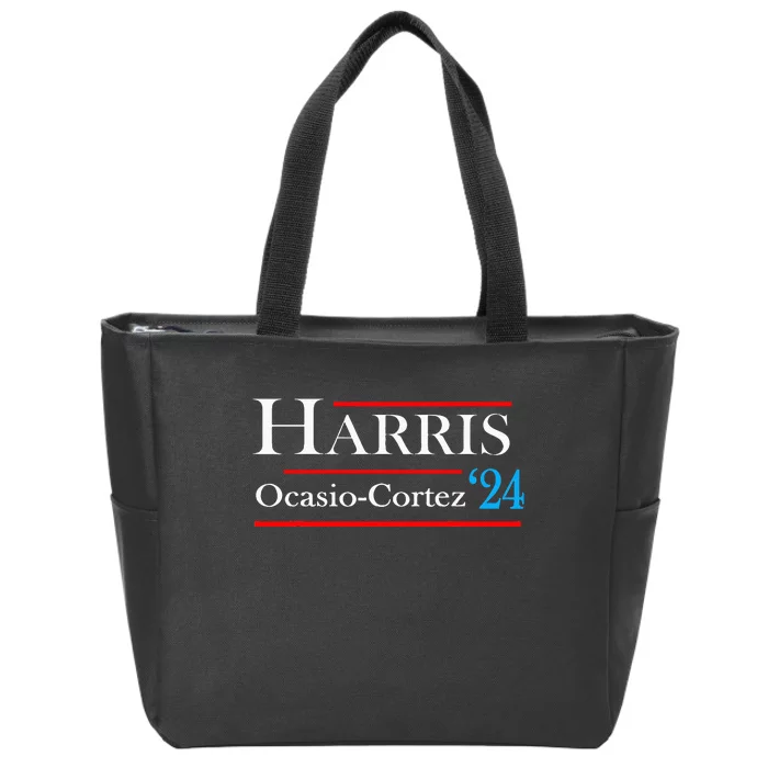 Kamala Harris Alexandria Ocasiocortez 2024 President Vote Zip Tote Bag