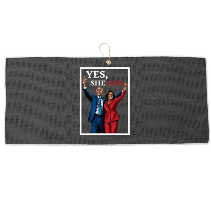 Kamala Harris And Barack Obama Forward 2024 Large Microfiber Waffle Golf Towel