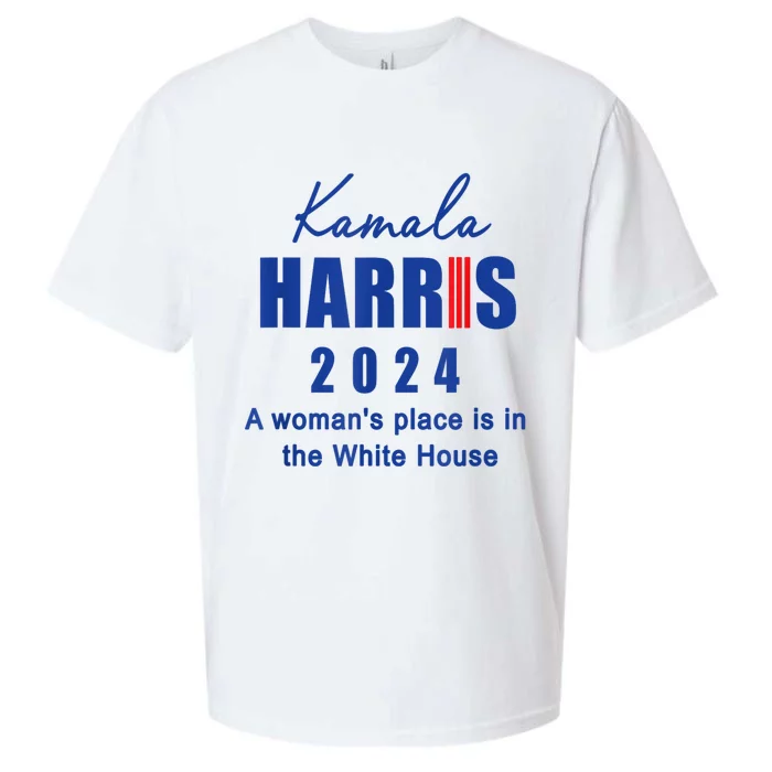 Kamala Harris A Womans Place Is In The White House Sueded Cloud Jersey T-Shirt