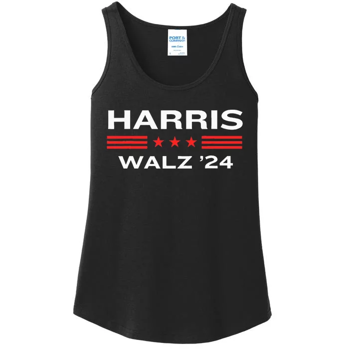 Kamala Harris And Tim Walz For President 2024 Campaign Ladies Essential Tank