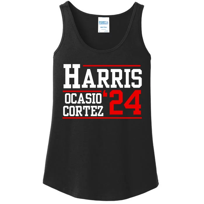 Kamala Harris Alexandria Ocasiocortez 2024 President Vote Ladies Essential Tank