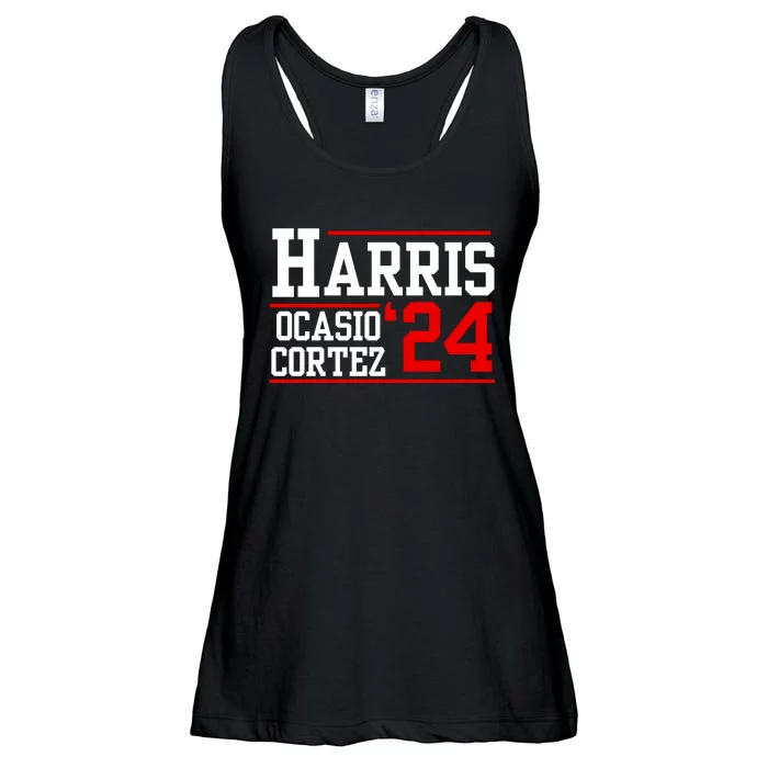 Kamala Harris Alexandria Ocasiocortez 2024 President Vote Ladies Essential Flowy Tank